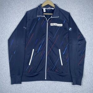 Puma Track Jacket Mens Medium Navy BMW Motorsport Full Zip Racing